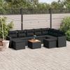 VidaXL Garden Lounge Set with Cushions 10 Pcs, Patio Sofas, Patio Furniture Set, Outdoor Furniture, Black 3256734