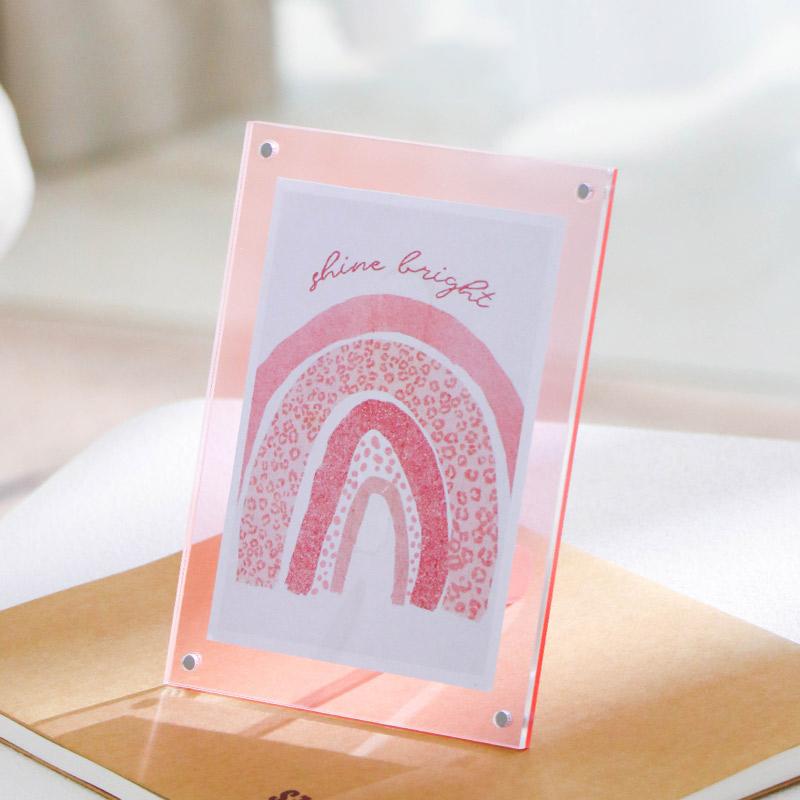 Акриловые фоторамки, прозрачные фоторамки с подставкой, магнитные рамки, безрамные акриловые (люцит) для домашнего офиса, настольного дисплея Exter 10.2x15.2cm розовый