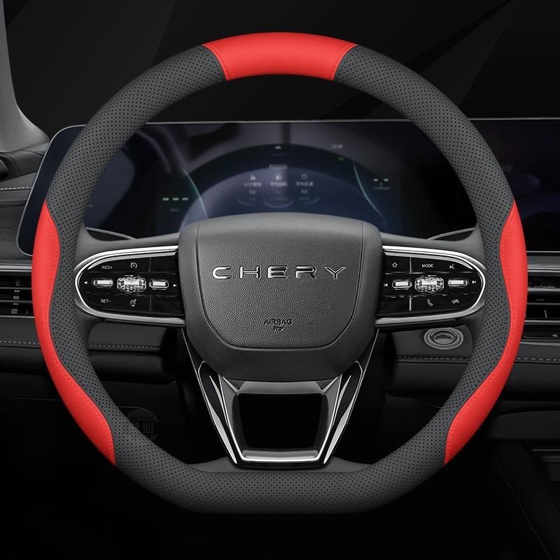 For CHERY Car Steering Wheel Cover Nappa Leather Fit Tiggo7 Pro Tiggo8 Pro Tiggo9 Omoda5 Arrizo8 Arrizo5 Tiggo5x Accessories