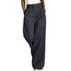 Frühling Herbst High Waist Weite Beine Hosen Falten Knopfleiste Lässig Arbeits Hosen
