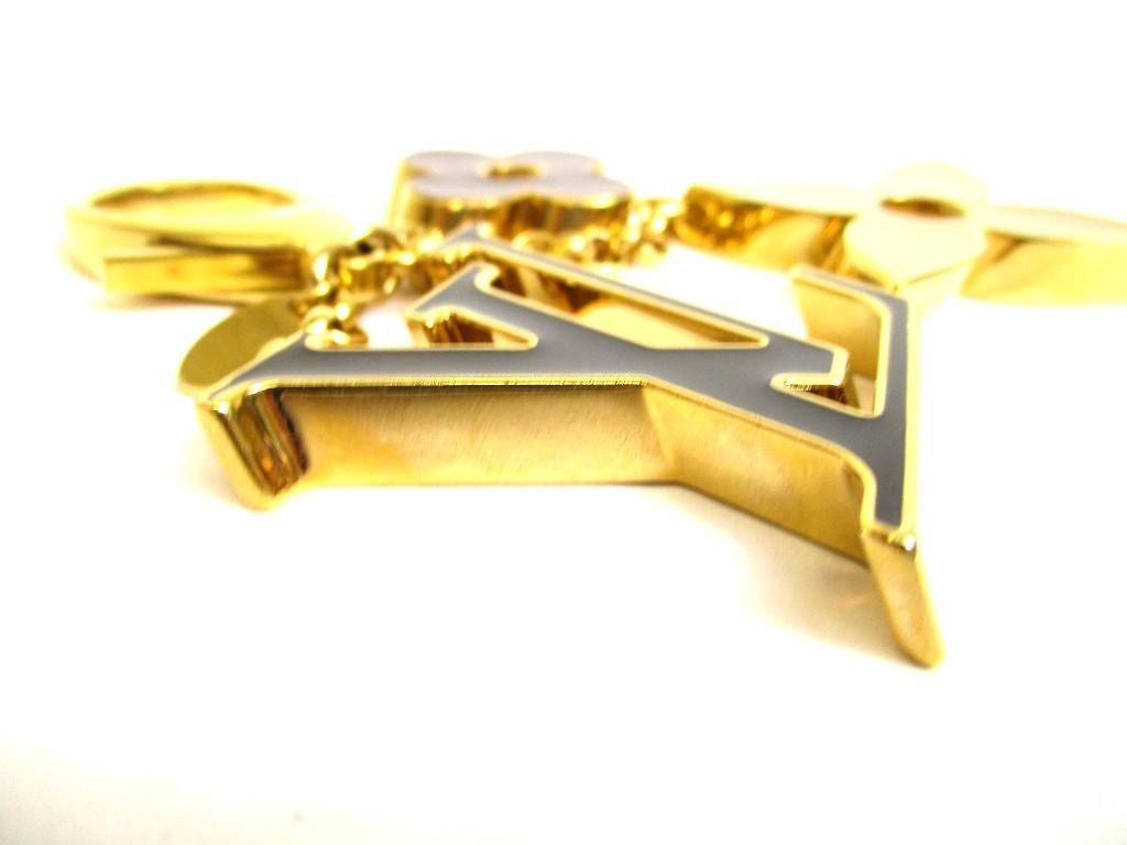 Authentic LOUIS VUITTON Gold Bag Charm Key Holder Sac Fleures du #a945  Refurbished