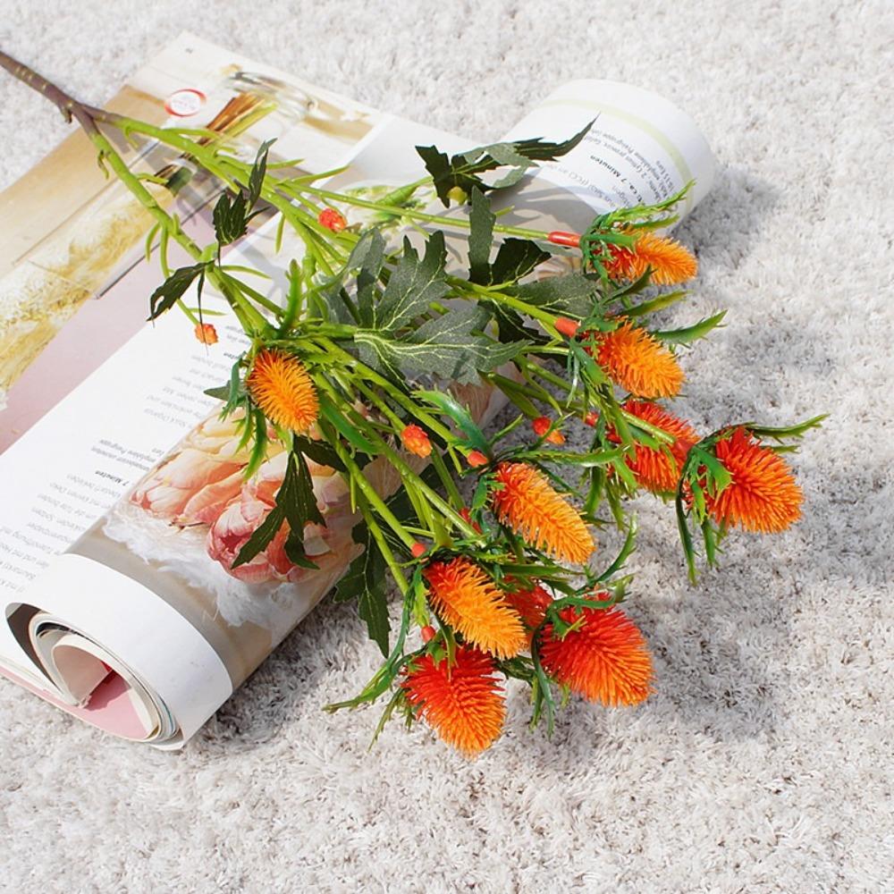 Real Touch Artificial Sea Holly Branch Handmade Fake Flowers  Wedding Party Decor