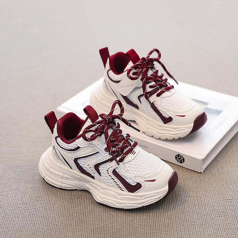 

Новые детские кроссовки из двойной сетки 2025 для мальчиков и девочек, кроссовки для папы, весенне-летние дышащие сетчатые студенческие кроссовки для бега 26