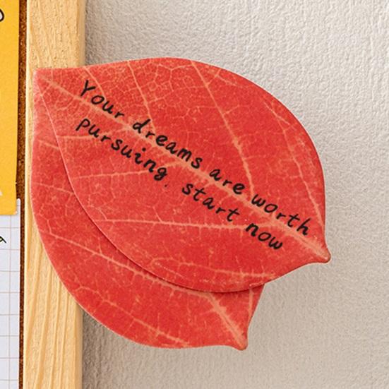 Leaf-Shaped Sticky Notepads Removable Memo Pads Paper Sticker Pads Anti-Forgetting Reminder Note for Home Wall Photo DIY Decoration