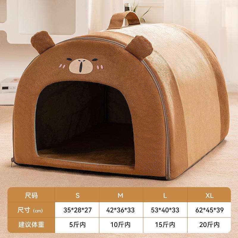 Enclosed Thermostat Heated Cat House Winter Warm Kitty Shelter Electric Heating Pet Pad Energy Efficient Velvet Pet Warmer