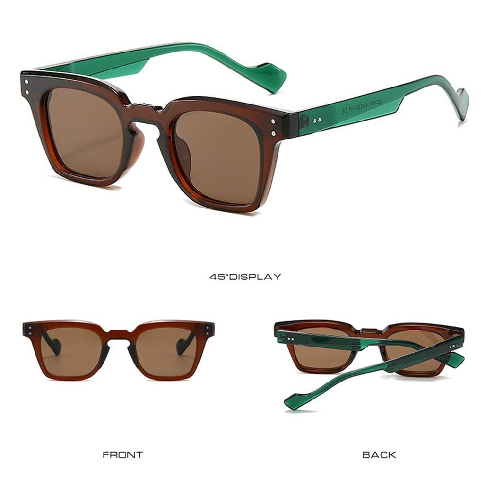 Trendy Punk Square Sunglasses Uv400 Protection  Small Shades Vintage Eyewear For Women & Men