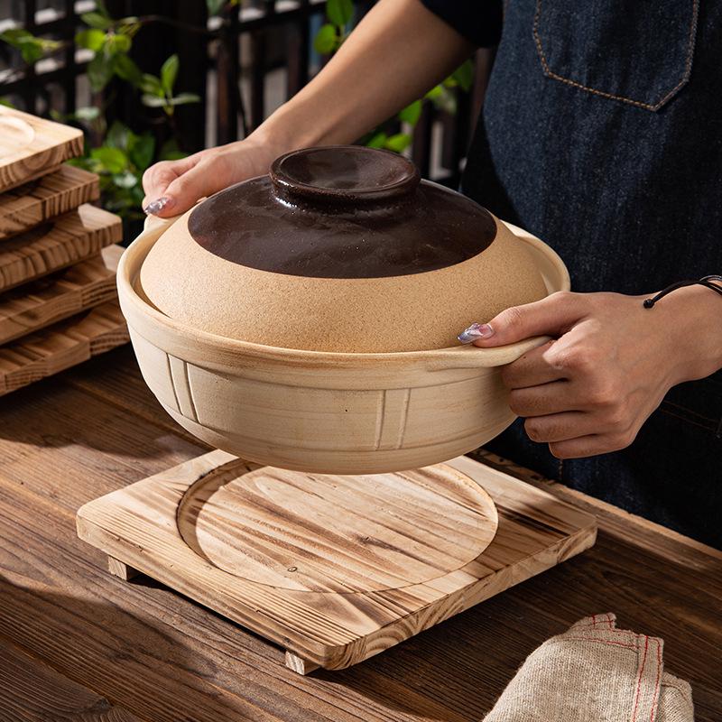 Anti-Scald Heat Insulation Mat: Clay Pot, Stone Pot, Teppanyaki Base, Wooden Charcoal Stove Tray for Commercial Use