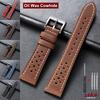 20mm 22mm 24mm Vintage Top-Grain Cowhide Strap for Men Women Universal Genuine Leather WatchBand Brown Breathable Sport Bracelet