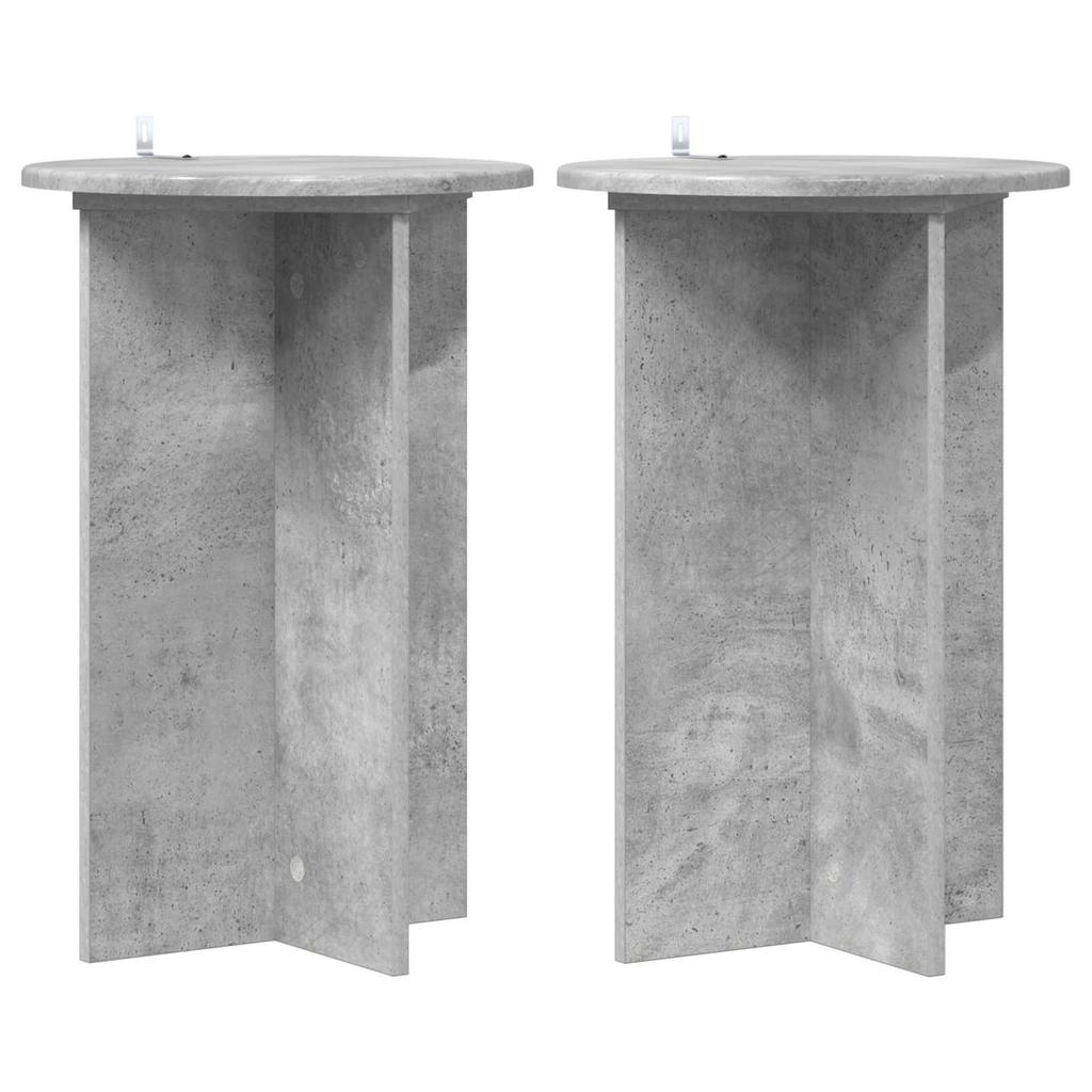 Plant Stand 2 pcs Concrete Grey Ø40 x 60 cm Engineered Wood