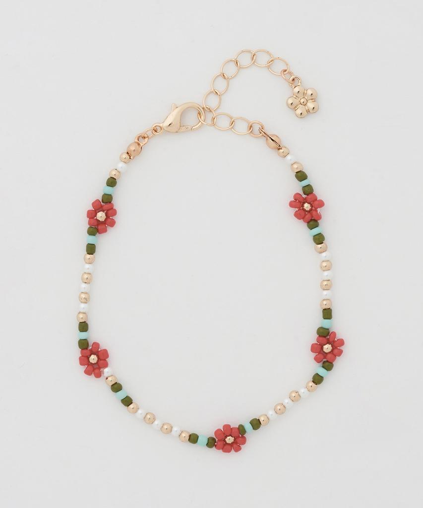 Ourhope Vermilion Margaret Bead Bracelet - Gold