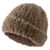 Touca Feminina de Lã Tricotada Branca para Circunferência de Cabeça Grande - Fofa, Quente e Afinando o Rosto para Outono e Inverno