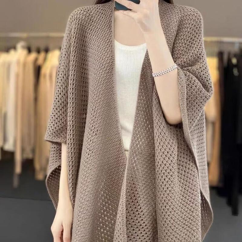 La Chapelle Hollow Knit Shawl Cardigan
