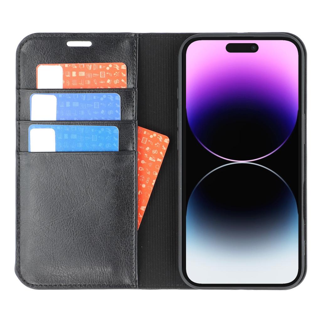For iPhone 14 Pro Max Stand Cases Genuine Split Leather Wallet Phone Cover Magnetic Closure