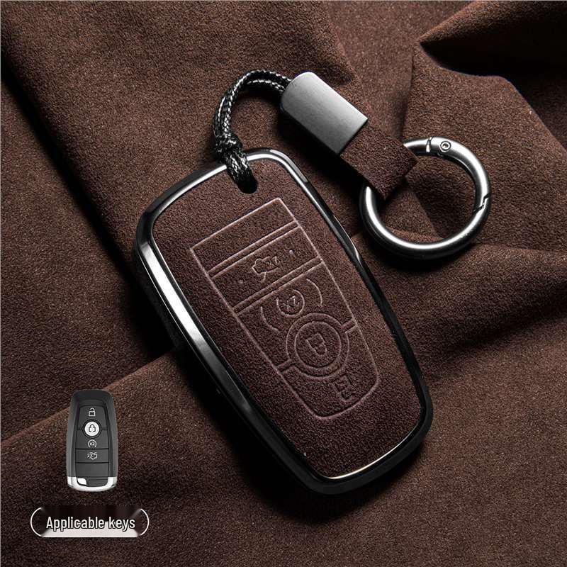 Luxury Suede Key Covers for Ford Explorer ST, Escape, Edge, 4WD, Mondeo, and EVOS