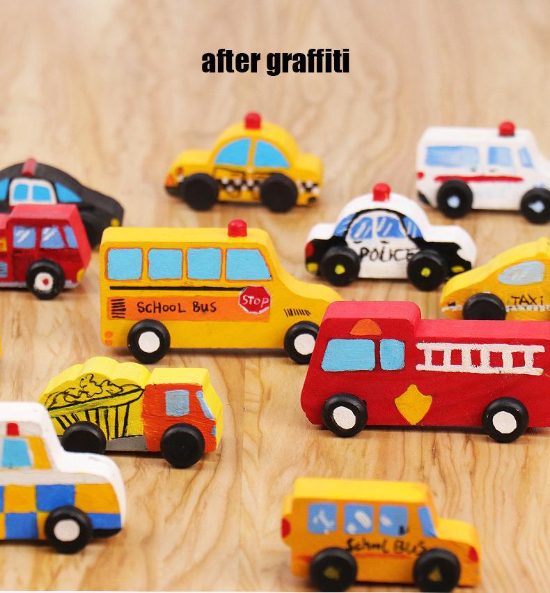 Children's DIY Wooden Car - Handmade Color & Graffiti Educational Toy