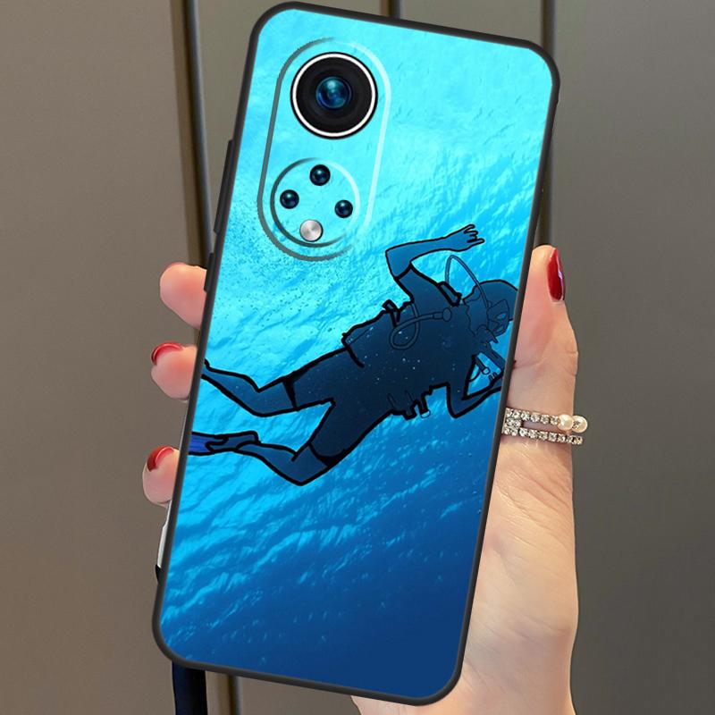 Scuba Diving Diver For Huawei P30 Pro P20 P40 Nova 5T 9 P Smart Z 2021 Case Coque For Honor 8X 9X 10i 50 Lite