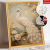 Pearl Art Painting Home Wall Decor White Peacock Pearl Gemstone Painting Picture Crafts Adult/Beginner Gift Creative Home Decor Unframed