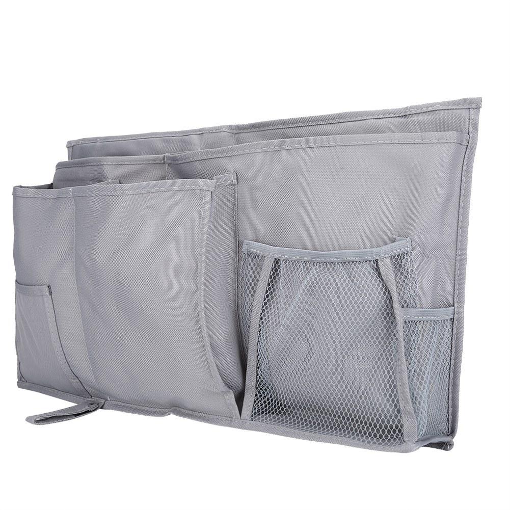 Oxford Fabric Baby Bedside Hanging Storage Bag Book Bottle Phone Organizer Pocket (Gray)