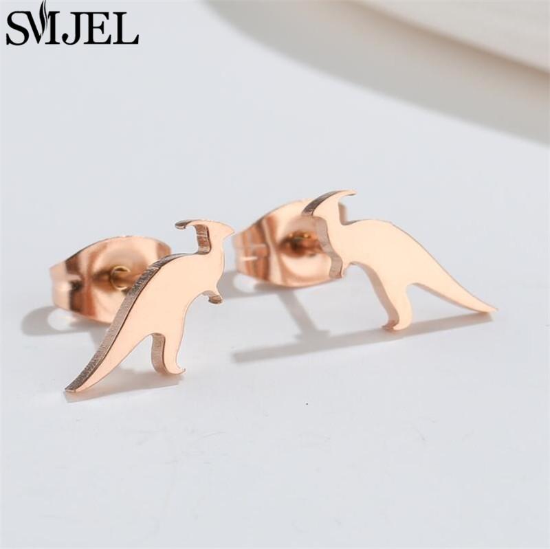 Cartoon Animal Design Dinosaur Stud Earrings for Girls Daily Jewelry Funny Tyrannosaurus Earings Mini Ear Jewelry Party Gifts