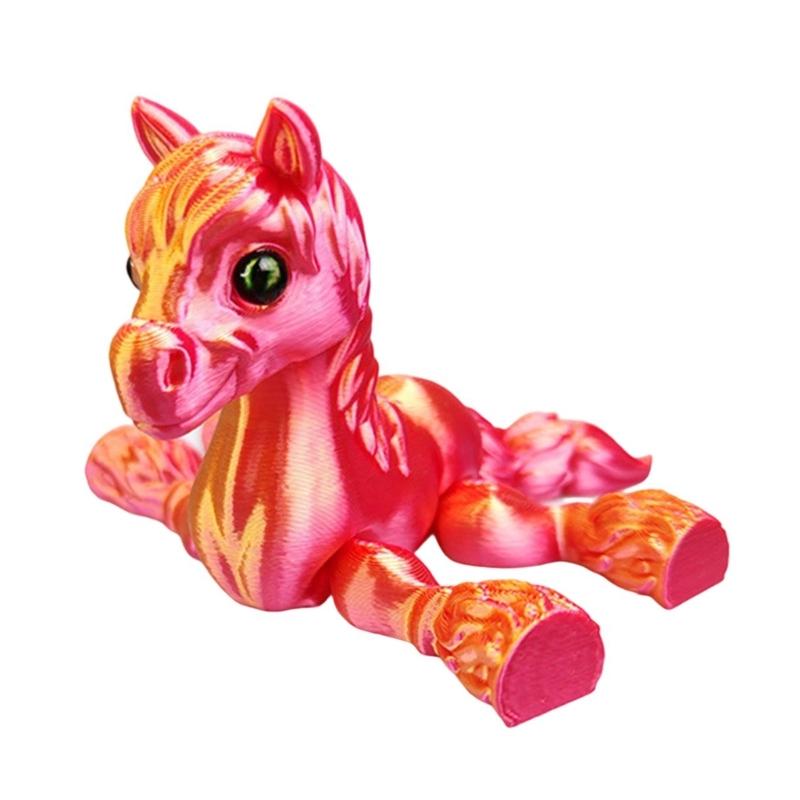 

Шарнирная Радужная Лошадь 3D Печать Домашний Декор Ремесло с Подвижными Конечностями и Хвостом для Детей и Коллекционеров Подарок