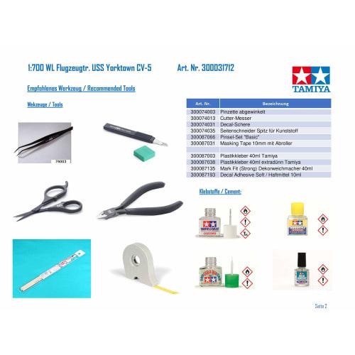 Tamiya 1/700 Waterline Series No. 712 US Navy Aircraft Carrier USS Yorktown Plastic Model Kit 31712