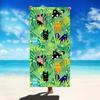 1pc Illustration Cat Pattern Beach Towel,Suitable Seaside Beach,Bathroom,Camping Travel,Yoga Fitness Multi-purpose Beach Towel