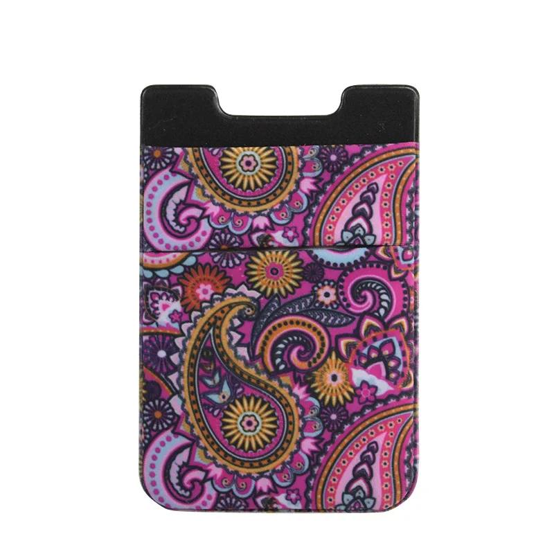 1pcs Thin Women Men Cell Phone ID Credit Card Holder Silicone Case Pouch Back Sticker Slim Wallet Case Card Holder