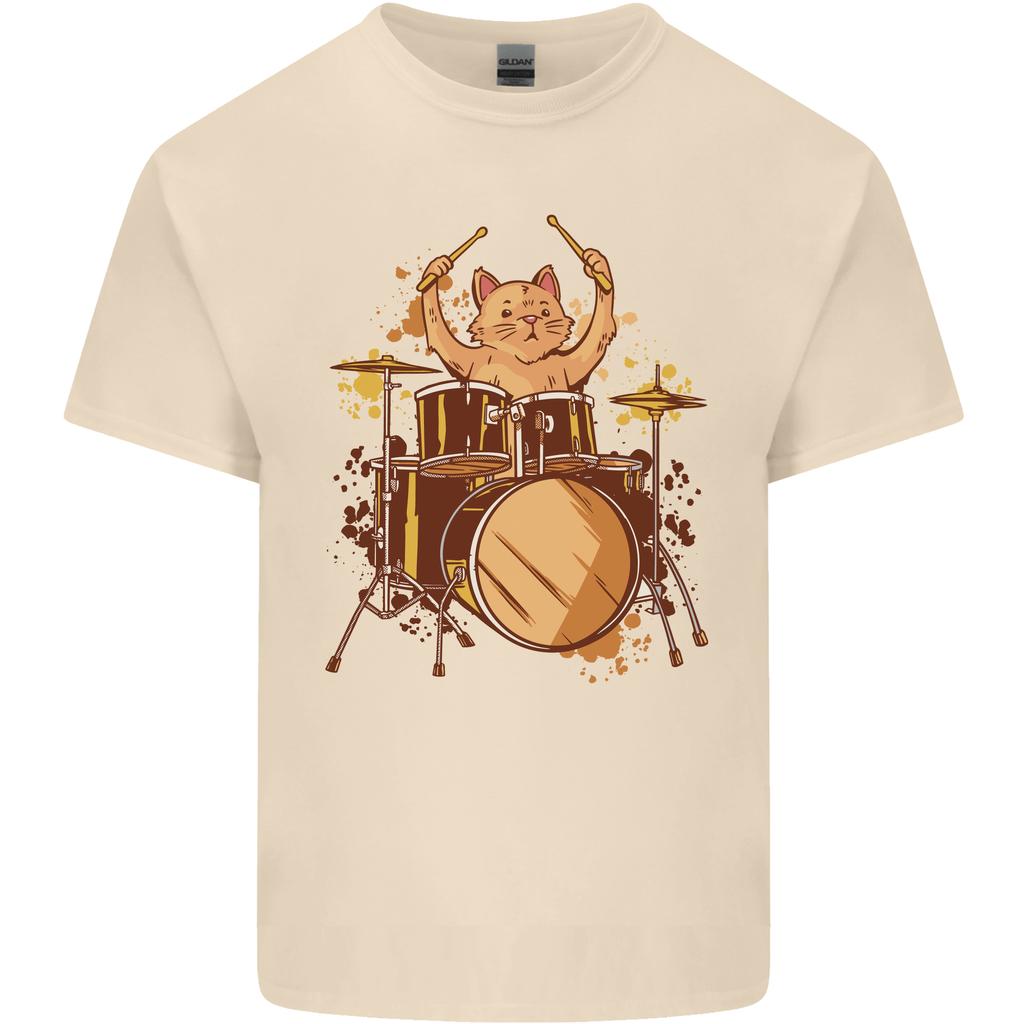 A Cat Drummer Drumming Unisexs Light Cotton TShirt