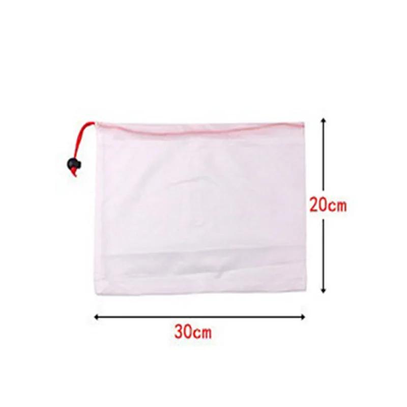 Opakovaně použitelné sáčky ze síťoviny – omyvatelné sáčky – 12 malých červených (8" x 12") Průhledné síťové sáčky pro skladování ovoce, zeleniny, hraček