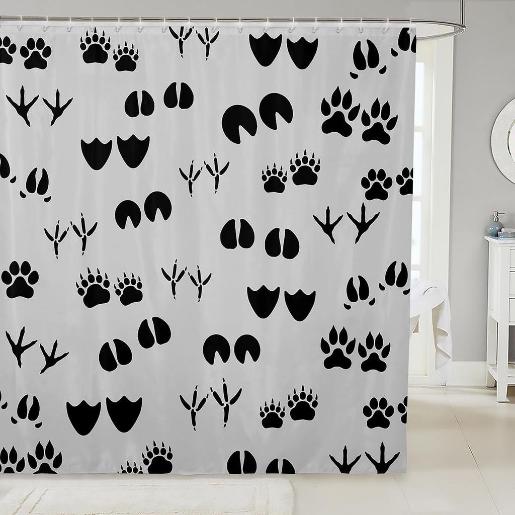 Cartoon Corgi Bathroom Curtain,Blossom Flower Green Leaves Shower Curtain Kids Girls Bathroom Decor,Cute Dog Nature Botanical