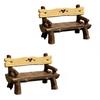 2Pcs 1/12 Miniature Bench Dollhouse Furniture Mini Park Chair Fairy Garden Ornament Micro Landscape Decor Diy Craft Accessories