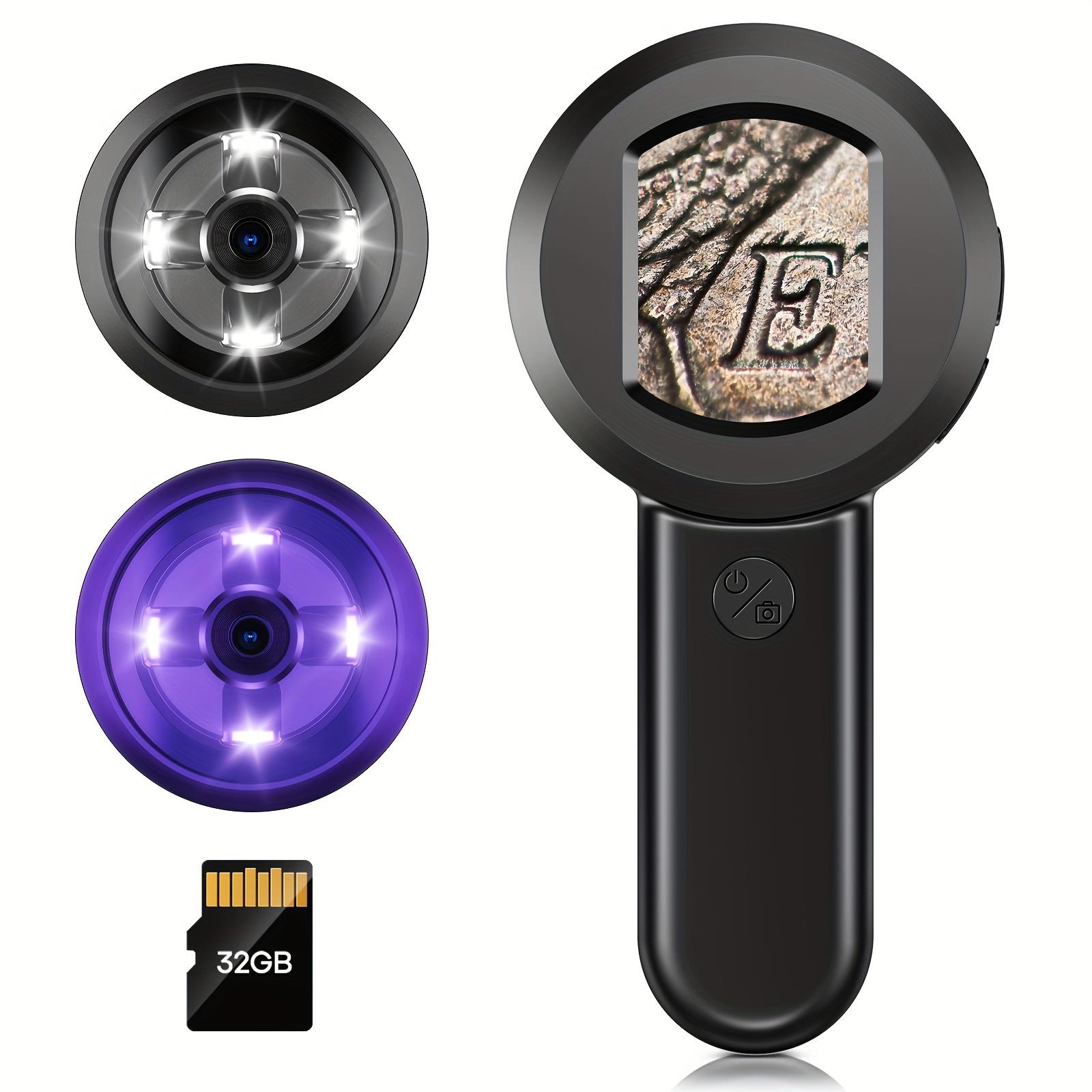 

Ручной цифровой микроскоп Rievbcau, 1000-кратное увеличение, 32 ГБ памяти, IPS-дисплей 5,08 см, USB-совместимость с ПК, HD-инспекция растений, монет, печатных плат HM020