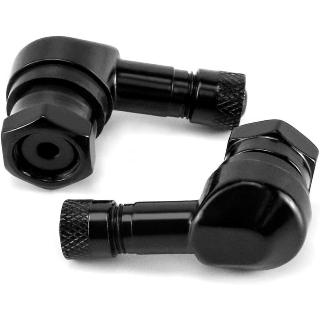90 Degree Angled Tire Valve Stem, Aluminum Alloy Tyre Valve Caps Extensions with Rubber Seal for Motors Bikes, 2 Pieces