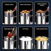 stainless steel fryer with French fries and chicken wings household small oil pot with filter screen kitchen Cooking Tools
