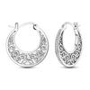 Original 925 Sterling Silver Zircon Loop Big Hoop Earrings For Women Vintage Pattern Elegant Jewelry Gift