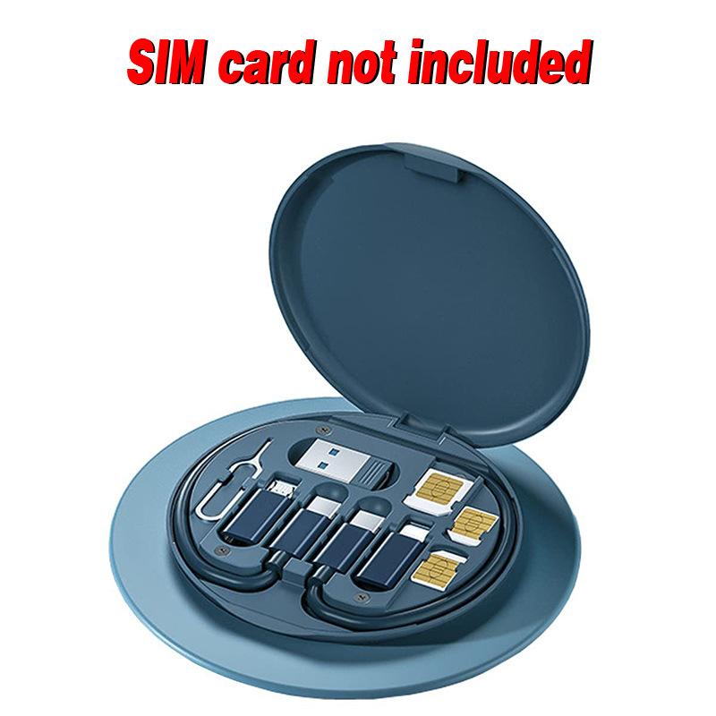 

Мини-кабель для передачи данных, коробка для хранения, 60 Вт, многофункциональный кабель для быстрой зарядки, держатель для мобильного телефона, держатель для мобильного телефона синий