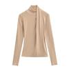 Women's Korean-Style Cashmere-Feel Slimming Long-Sleeve T-Shirt for Autumn/Winter.