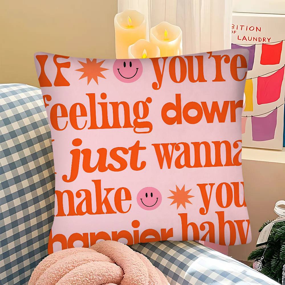 1PC H-Harris Styles Lyrics Art Retro Print  Pillow Case Square Pillow Bedroom Sofa Leisure Car Living Room Home Decoration