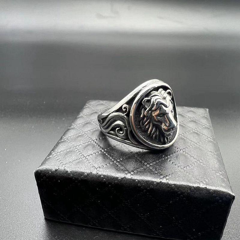 Megin D z nerezové oceli titan hip hop punk retro lvi čelenka prsteny pro muže ženy pár přátelé dárek módní šperky