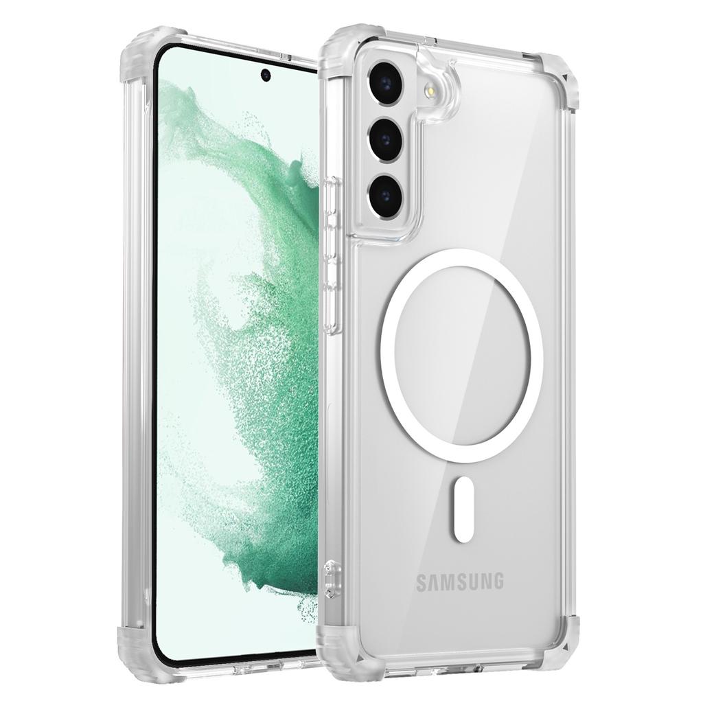 For Samsung Galaxy S22 5G Magnetic Case TPU+PC Clear Military Grade Protection Phone Cover