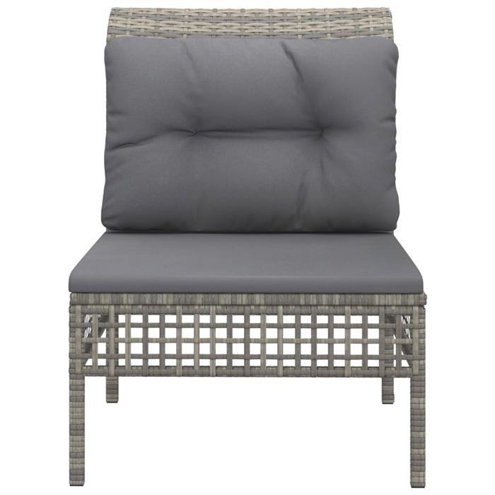 VidaXL Canapé Central de Jardin avec Coussin, Siège de Terrasse, Canapé Sectionnel, Meuble d'Extérieur Patio Arrière-Cour, 319667