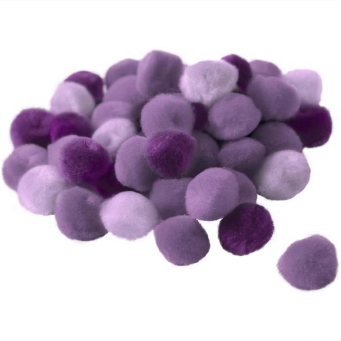 Pompons 15 mm dégradé violet x 45