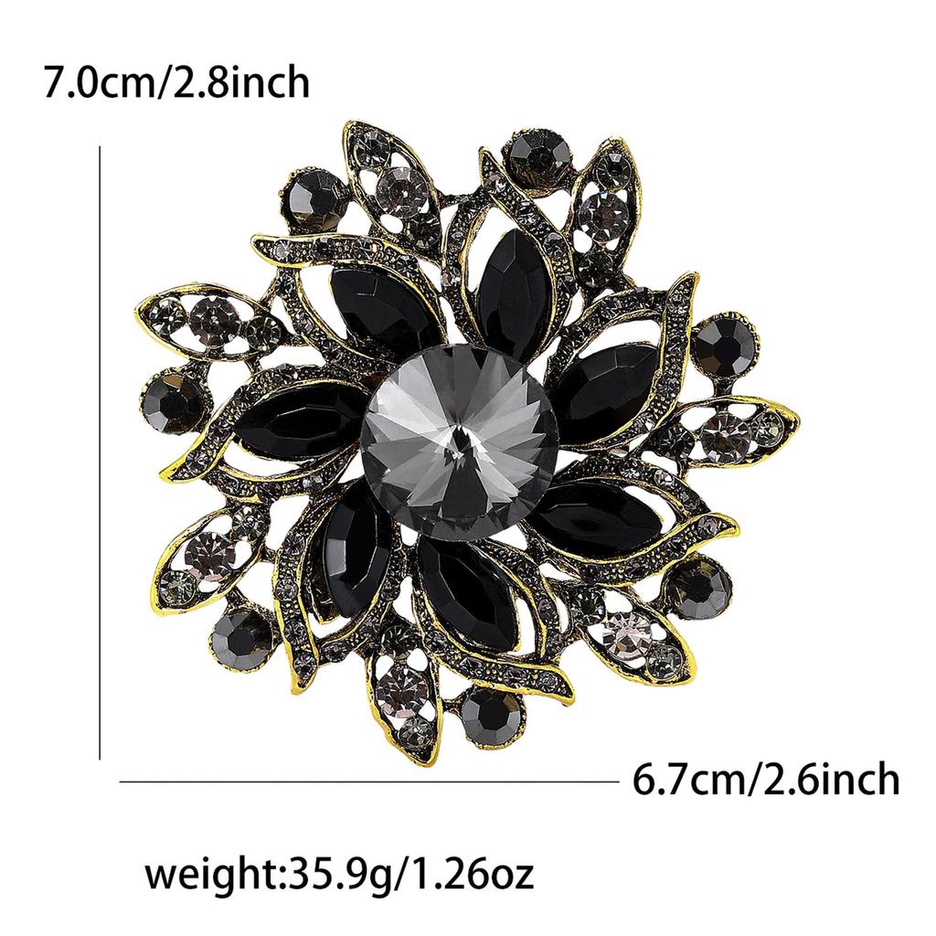 Elegant Alloy Rhinestone Glass Brooch - High-End Ladies' Suit Pin