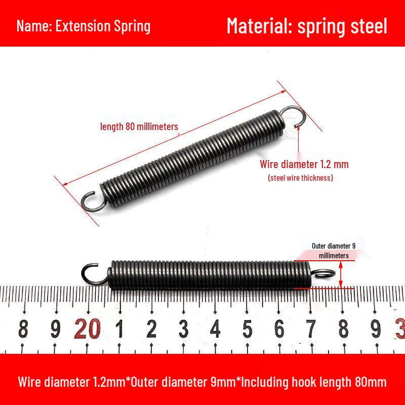 1.2mm Wire Extension Spring with Hook - Soft Tensile Force Spring Accessory