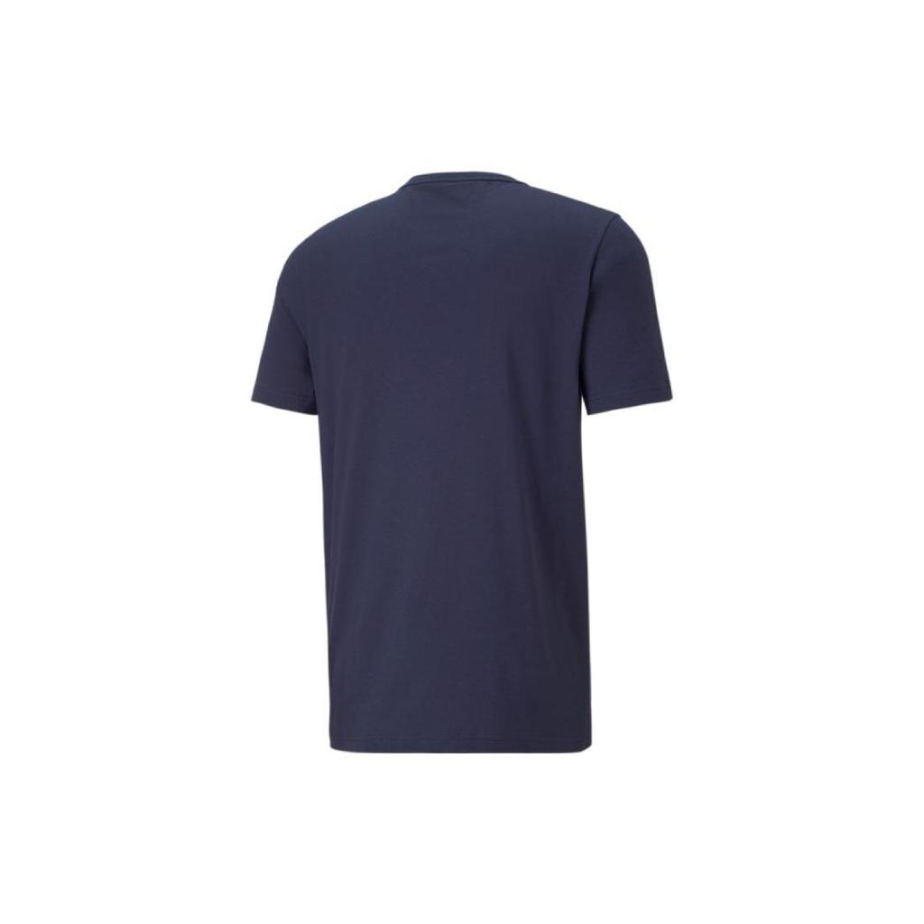 Puma Mcfc Pl Winners Tee Letter Pattern Crew Neck Short Sleeve T-Shirt Men Tops Navy-Blue 778853-03