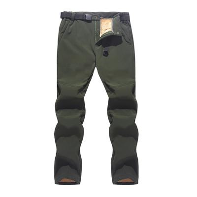 (SU)Men's Outdoor Windproof Loose Mountaineering Travel Plus Velvet Warm Snow Pants