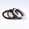 Beaded Bracelet 8mm Natural Stone Beads Men's Gorgeous Semi-Precious Black Onyx Lava Tiger Eye Healing For Women Men Jewelry