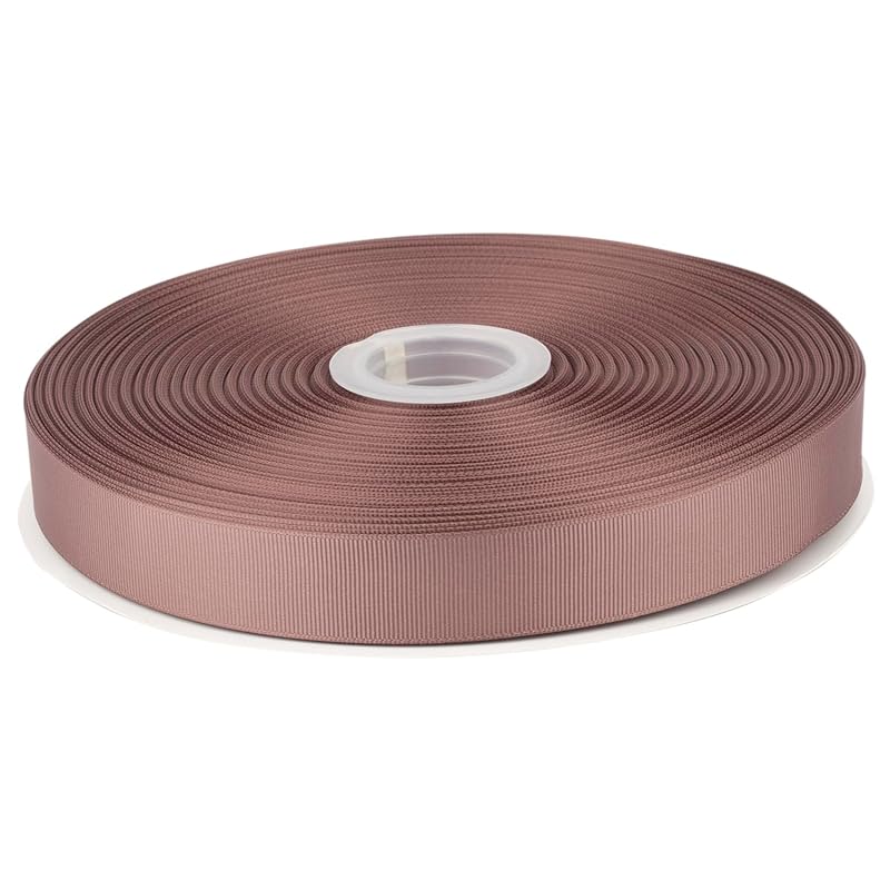 

[Tekdeere]Width 25mm solid chocolate chip grosgrain ribbon, perfect for gift wrapping, sewing, hair accessories, wedding decorations - 91m/roll