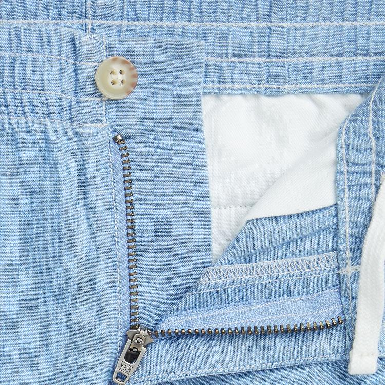 Polo Ralph Lauren SS24 Pony Embroidered Mid-Rise Straight Casual Shorts Kids Shorts Fabric-Blue CWPOSHOB4G20117-450
