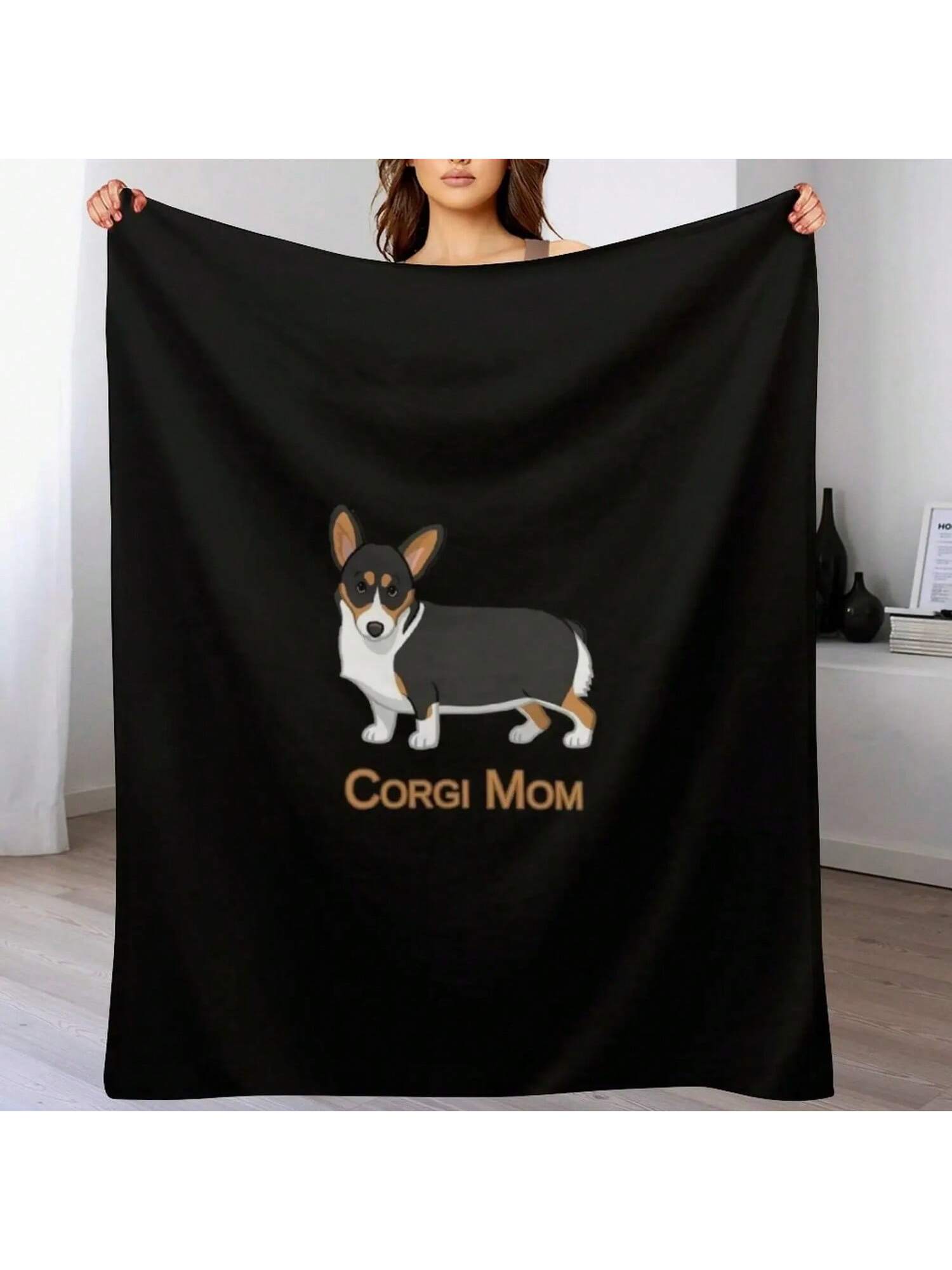 Милая трехцветная пемброкширская корги, мама, любитель собак, плед, полярный, для дивана, ворсистый, многоцелевой плед 75X95CM серый